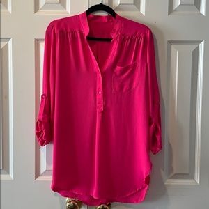 Neon Pink Tunic Blouse
